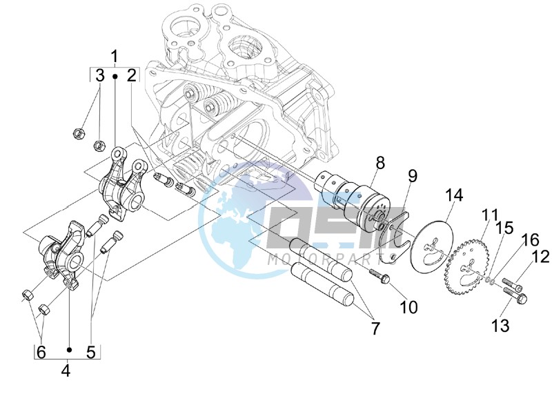 Camshaft - Rocking levers support unit