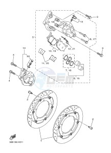 XJ6S ABS 600 (36D6) drawing FRONT BRAKE CALIPER