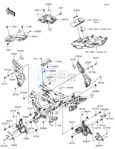 VERSYS 650 ABS KLE650FHFA XX (EU ME A(FRICA) drawing Frame Fittings