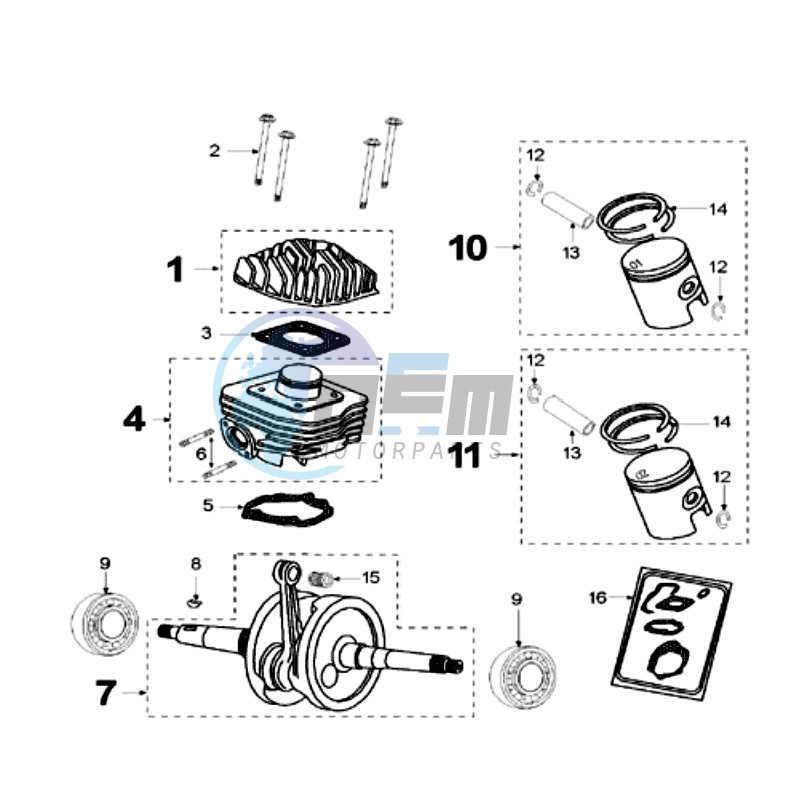 CRANKSHAFT AND CYLINDER