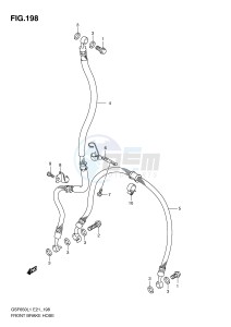 GSF650 (E21) Bandit drawing FRONT BRAKE HOSE (GSF650UL1 E21)