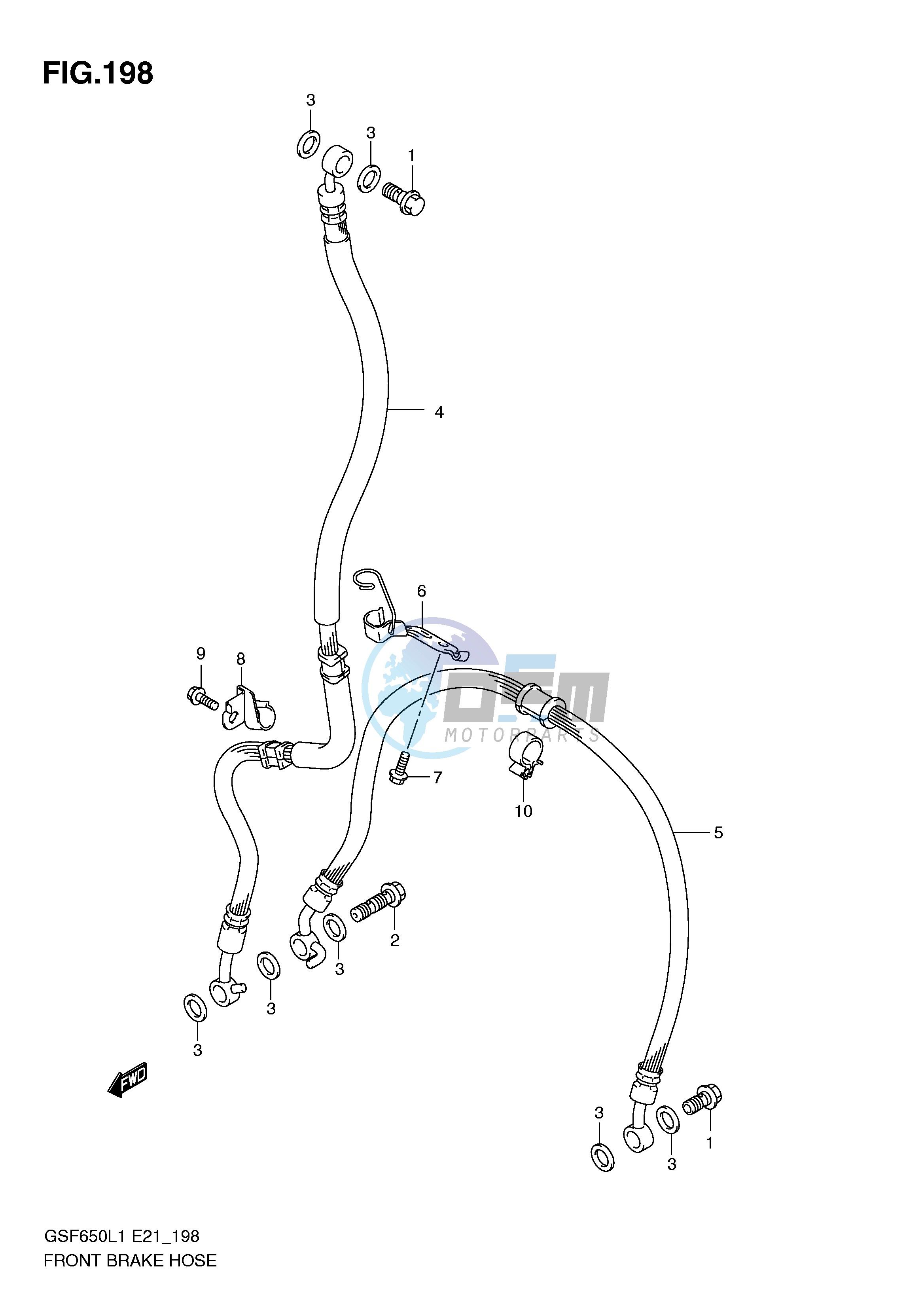 FRONT BRAKE HOSE (GSF650UL1 E21)