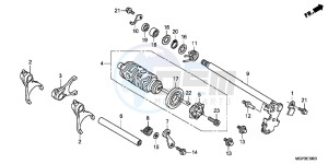 CBR1000RRD Fireblade - CBR1000RR UK - (E) drawing GEARSHIFT DRUM