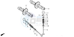 CB500 drawing CAMSHAFT/VALVE