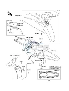 KX250F KX250W9F EU drawing Fenders