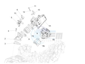 Liberty 150 4t 3v ie lem drawing Throttle body - Injector - Union pipe