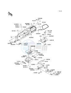 KRF 750 J [TERYX 750 FI 4X4 LE] (J9FA) J9FA drawing FRONT BOX