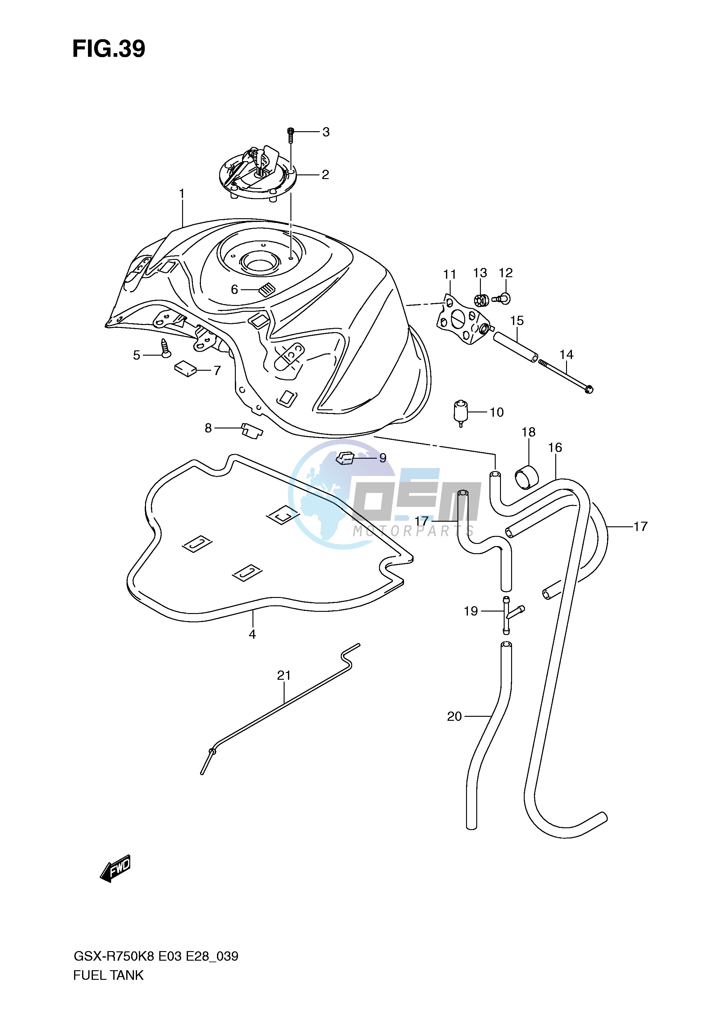 FUEL TANK (MODEL K8)