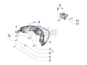 Beverly 250 Tourer e3 drawing Tail light - Turn signal lamps