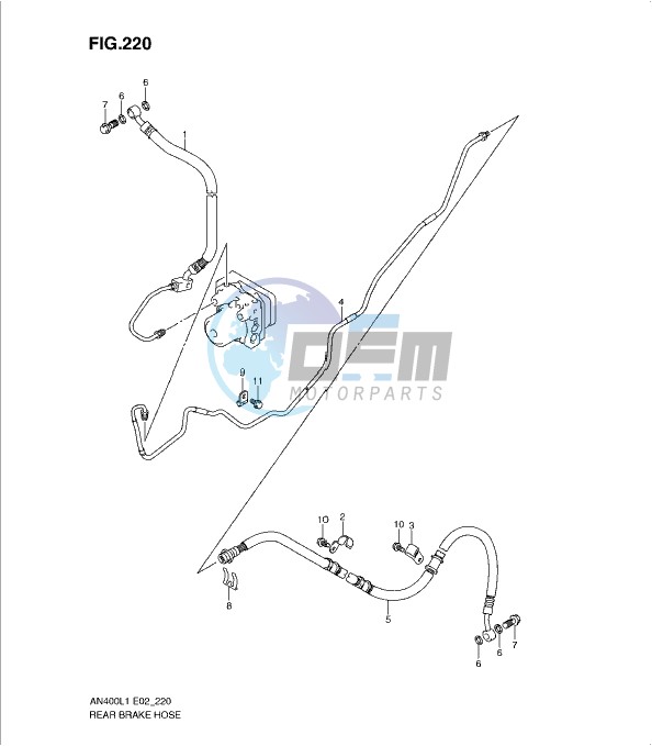 REAR BRAKE HOSE (AN400ZAL1 E2)