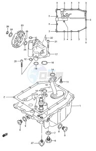 GSX-R750W (E28) drawing OIL PAN - OIL PUMP