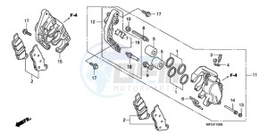 CB600FA France - (F / CMF 25K) drawing FRONT BRAKE CALIPER (CB600F/F3)