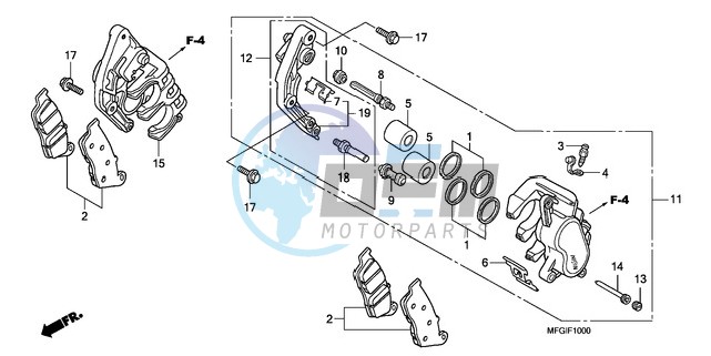 FRONT BRAKE CALIPER (CB600F/F3)