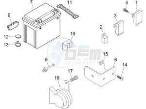 X9 125 Evolution potenziato (UK) drawing Remote control switches - Battery - Horn