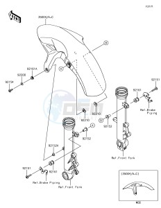 NINJA 650 EX650KJF XX (EU ME A(FRICA) drawing Front Fender(s)