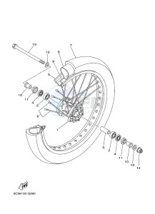 XT250 XT250E SEROW (1YB7) drawing FRONT WHEEL