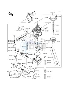 KVF 400 B [PRAIRIE 400] (B1) [PRAIRIE 400] drawing CARBURETOR -- VF400AE520628 - - -