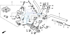 CB500 drawing HANDLE PIPE/TOP BRIDGE (CB500S)