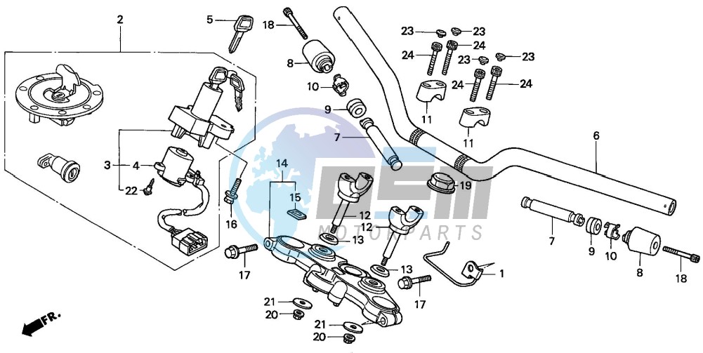 HANDLE PIPE/TOP BRIDGE (CB500S)