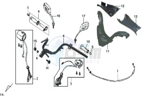 JOYRIDE 125 drawing HANDLEBAR / MIRRORS / COWLING