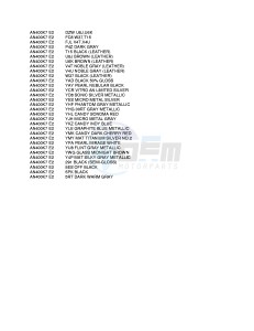 AN400 (E2) Burgman drawing * COLOR CHART *