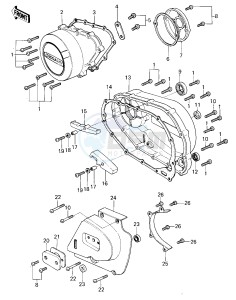 KZ 400 C (C1) drawing ENGINE COVERS