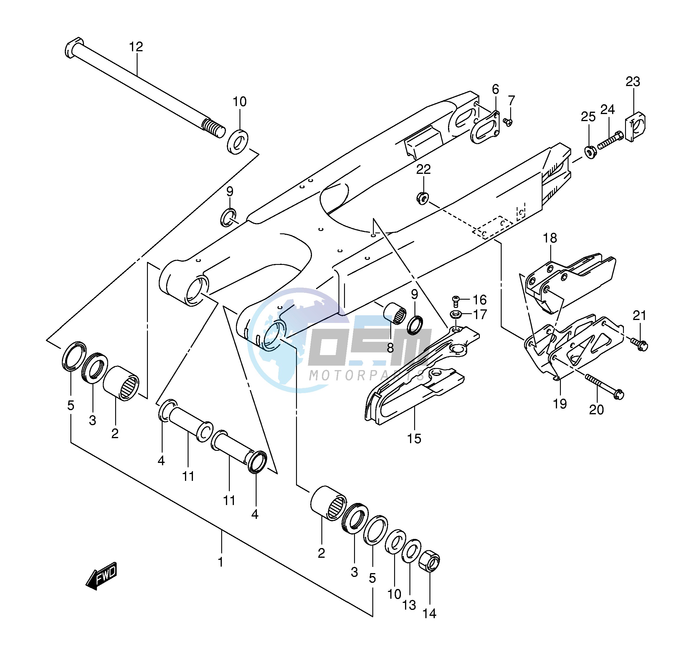 REAR SWINGING ARM (MODEL K1 K2 K3)