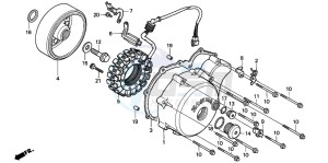 VT600C drawing LEFT CRANKCASE COVER/ GENERATOR