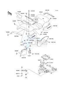 KVF 650 B [PRAIRIE 650 4X4 ADVANTAGE CLASSIC] (B2) [PRAIRIE 650 4X4 ADVANTAGE CLASSIC] drawing REAR FENDER-- S- -