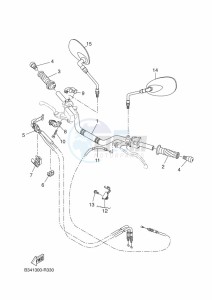 XSR700 MTM690 (BU32) drawing STEERING HANDLE & CABLE