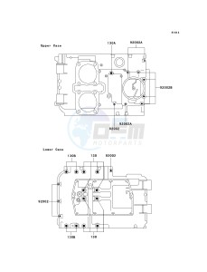 EX 500 D [NINJA 500R] (D6-D9) [NINJA 500R] drawing CRANKCASE BOLT PATTERN