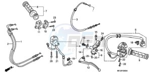 CBR600RA9 Europe Direct - (ED / ABS MME) drawing HANDLE LEVER/SWITCH/CABLE