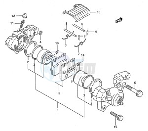 GS500E (E28) drawing REAR CALIPER (MODEL P R S T)