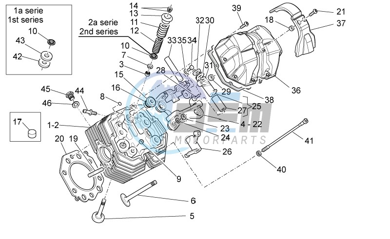 Cylinder head and valves