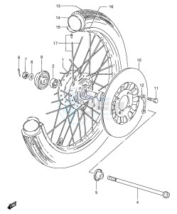 GS125 (E1) drawing FRONT WHEEL (GS125SR)