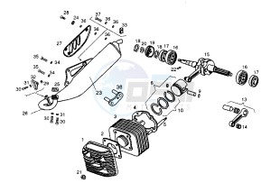 HUNTER - 50 cc drawing CRANKSHAFT-CYLINDER