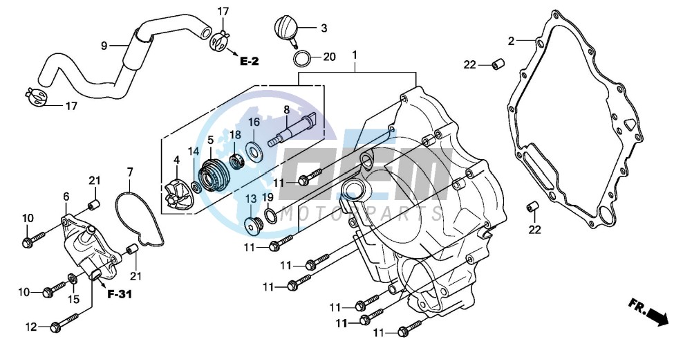 RIGHT CRANKCASE COVER/ WATER PUMP