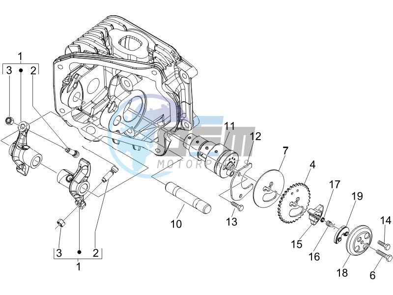 Camshaft - Rocking levers support unit