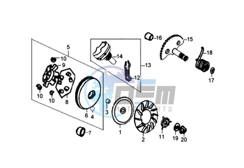 DRIVE PULLEY - GEARED SHAFT