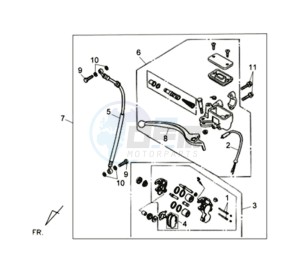 FIDDLE II 125 drawing BRAKE CALIPER / BRAKE LEVER / BRAKE LINES