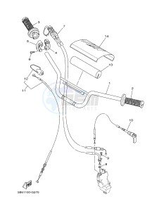 TT-R110E (B51F) drawing STEERING HANDLE & CABLE