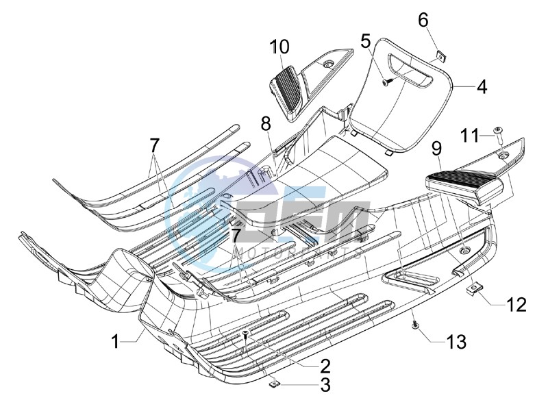 Central cover - Footrests