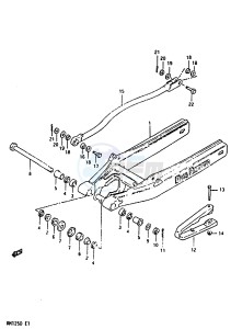 RM125 1983 drawing REAR SWINGING ARM