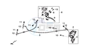 GTS 300i ABS drawing REAR BRAKE CALIPER / BRAKE MOUNT