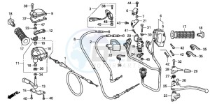 TRX420TE FOURTRAX ES drawing HANDLE LEVER/SWITCH/CABLE