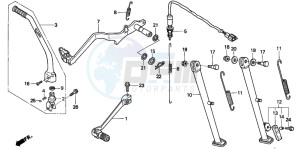 XR250R drawing PEDAL/KICK STARTER ARM