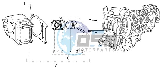 Cylinder - piston - wrist pin assy