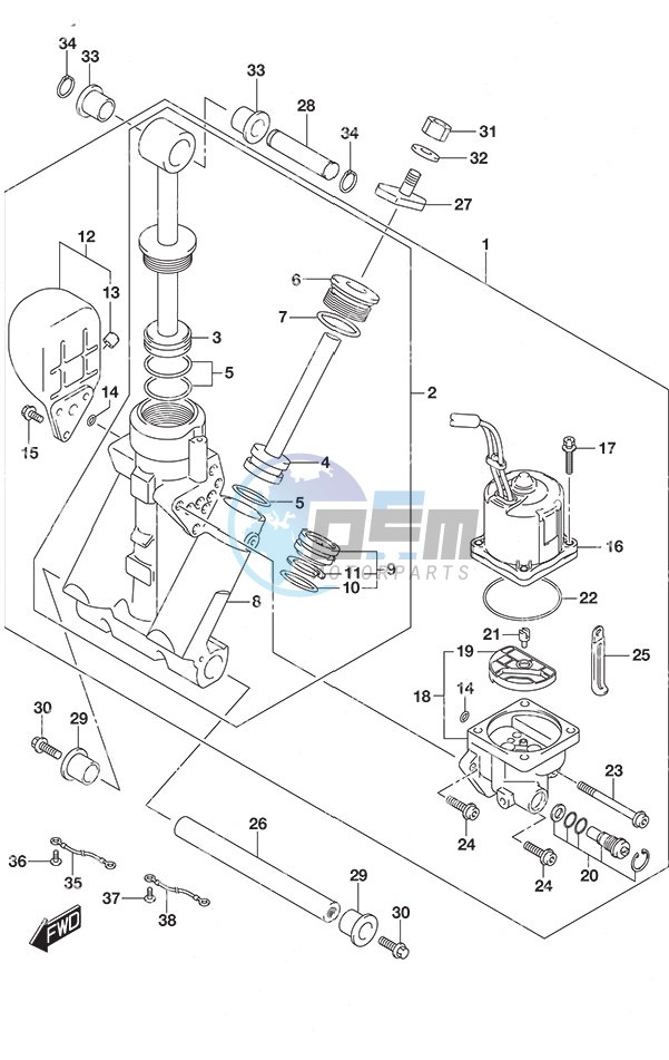 Trim Cylinder w/Transom (L)