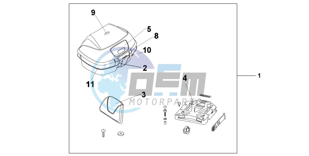 TOP BOX 45L DIGITAL SILVER