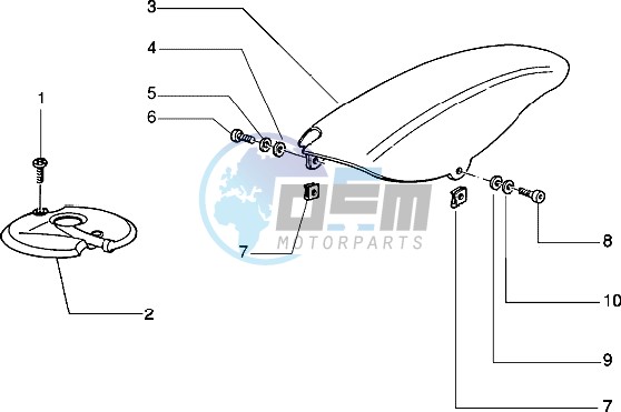 Front and rear mudguard